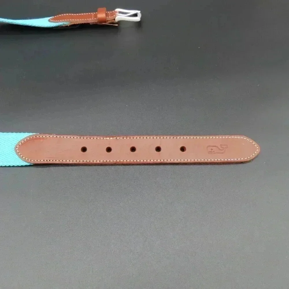 Vineyard Vines Men's Guitar Canvas Leather Belt Size 32